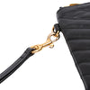 Secondhand Saint Laurent Chevron Leather Monogram Zip A5 Wristlet Pouch