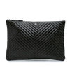 Chanel Large CC Distressed Quilted Patent Chevron Crossing O Case Secondhand