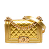 Chanel Small Quilted Metallic Patent Boy Flap Secondhand