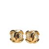 Chanel Gold Plated CC Rhinestone Clip On Earrings Secondhand