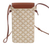Celine Triomphe Coated Canvas Phone Pouch Flap Crossbody Secondhand