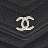 Chanel CC Chevron Caviar Square Wallet On Chain Secondhand