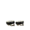 Chanel CC Silver Plated Resin Round Mirror Clip On Earrings Secondhand
