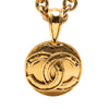 Chanel CC Gold Plated Round Pendant Necklace Secondhand