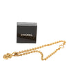 Chanel CC Gold Plated Round Pendant Necklace Secondhand