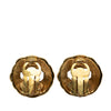 Chanel CC Gold Plated Round Clip On Earrings Secondhand