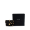 Chanel Mini Quilted Denim Double You Card Holder with Chain Secondhand