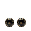 Secondhand Chanel CC Resin and Gold Plated Button Clip On Earrings
