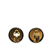 Secondhand Chanel CC Resin and Gold Plated Button Clip On Earrings