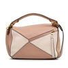 LOEWE Small Tricolor Calfskin and Suede Puzzle Satchel Secondhand