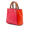 Gucci Mini Bicolor Calfskin Bamboo Shopper Satchel Secondhand