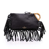 Valentino Grained Calfskin C Rockee Zodiac Fringe Clutch Secondhand