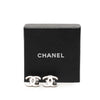 Chanel Silver Plated CC Rhinestone Push Back Earrings Secondhand