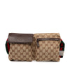 Gucci GG Canvas Web Double Pocket Belt Bag Secondhand