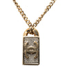 Chanel CC Gold Plated Strass Necklace Pendant Secondhand