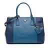Prada Medium Bicolor Saffiano Lux Galleria Double Zip Satchel Secondhand
