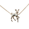 Chanel CC Gold Plated Rhinestone Deer Pendant Necklace Secondhand