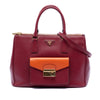 Prada Saffiano Lux Galleria Double Zip Front Pocket Satchel Secondhand