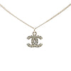 Secondhand Chanel Silver Plated CC Rhinestones Pendant Necklace