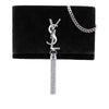 Saint Laurent Velvet Crystal Monogram Kate Tassel Wallet On Chain Secondhand