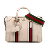 Gucci Medium Calfskin Web Bauletto Top Handle Bag Secondhand