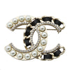 Chanel CC Gold Plated Faux Pearl and Rhinestones Brooch Secondhand