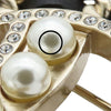 Chanel CC Gold Plated Faux Pearl and Rhinestones Brooch Secondhand