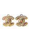 Chanel CC Gold Plated Quilted Clip on Earrings Secondhand