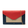 Celine Large Tricolor Leather Pocket Envelope Flap on Chain Secondhand
