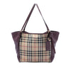 Burberry Small Haymarket Check Coated Canvas and Calfskin Canterbury Tote Secondhand
