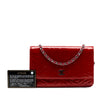 Chanel CC Embossed Patent Camellia Wallet On Chain Secondhand