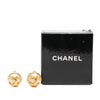 Chanel CC Gold Plated Faux Pearl Round Clip On Earrings Secondhand