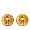 Secondhand Chanel Gold Plated Camellia Cross Dome Clip On Earrings