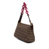 Fendi Zucchino Canvas Double Flap Chain Shoulder Bag Secondhand