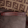 Fendi Zucchino Canvas Double Flap Chain Shoulder Bag Secondhand