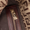 Fendi Zucchino Canvas Double Flap Chain Shoulder Bag Secondhand