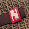 Fendi Zucchino Canvas Double Flap Chain Shoulder Bag Secondhand
