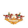 Hermès Gold Plated Enamel Children And Dogs Brooch Secondhand