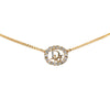 Dior Gold Plated Strass CD Logo Pendant Necklace Secondhand