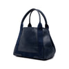 Balenciaga Calfskin Perforated Navy Cabas Tote S Secondhand