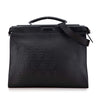 Fendi Medium Zucca Embossed Leather Peekaboo Iconic Business Bag Secondhand