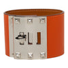 Hermès Epsom and Palladium Plated Kelly Extreme Dog Bracelet Secondhand