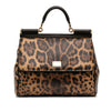 Dolce & Gabbana Large Leopard Print Calfskin Miss Sicily Satchel Secondhand
