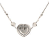 Chanel Silver Plated CC Rhinestones Heart Pendant Necklace Secondhand