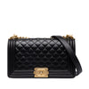 Chanel Old Medium Quilted Lambskin Boy Flap Secondhand