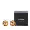 Chanel Gold Plated CC Round Clip On Earrings Secondhand