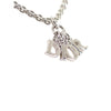Dior Silver Finish Dangling Letters Pendant Necklace Secondhand