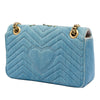 Gucci Medium GG Marmont Matelasse Denim Floral Embroidered Shoulder Bag Secondhand