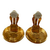 Chanel CC Gold Plated Round Clip On Earrings Secondhand
