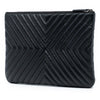 Chanel Medium Diagonal Chevron Calfskin Tassel O Case Clutch Secondhand